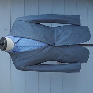 SUITSUPPLY Havana Light Solid Grey Pure Cotton Mens Sz 36‎ R Sport Coat Blazer